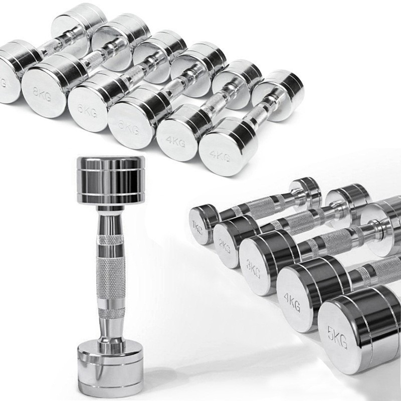 Home Gym Tools - 2-Pack Steel Dumbbells Ultracompact with Handles