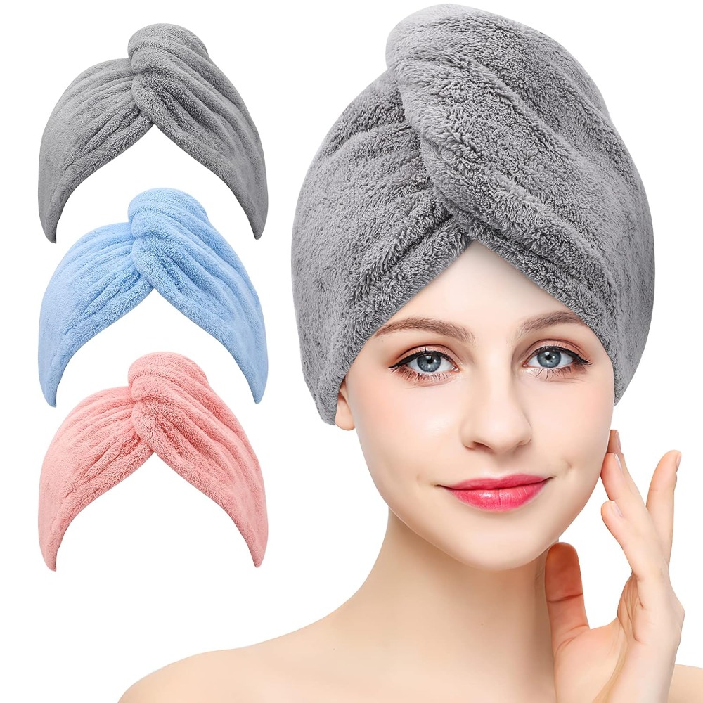 Home Gym For Kids - Microfiber Hair Towel Twist Turban for