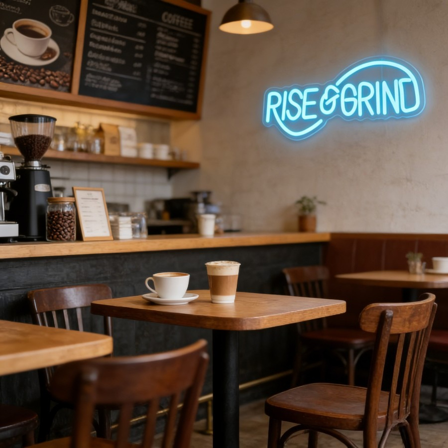 Rise and Grind Neon Sign LED U - Home Gym Setup avis et prix
