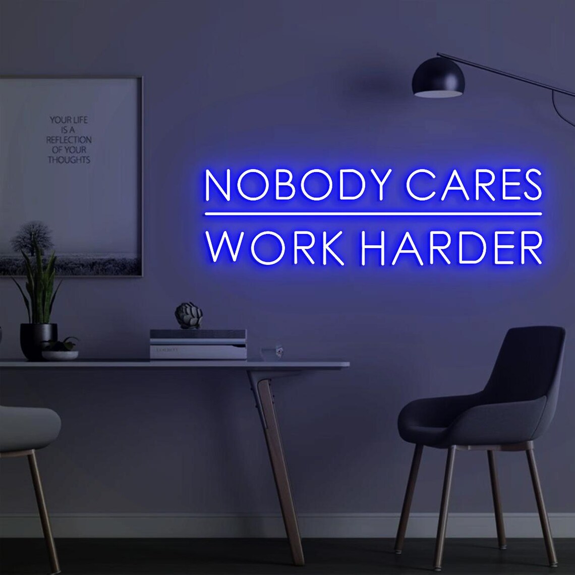 Nobody Cares Work Harder Neon  - Home Gym Design Ideas avis et prix