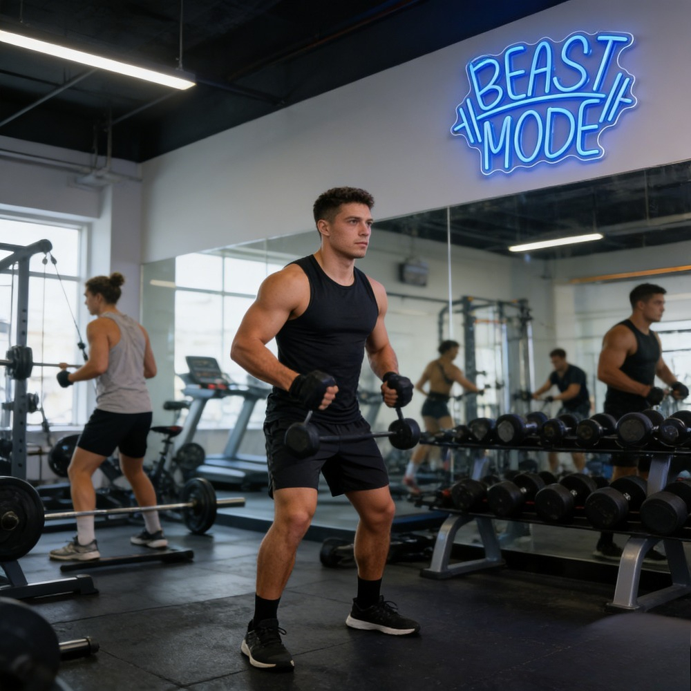 Beast Mode Neon Sign LED Wall  - Home Gym Setup avis et prix