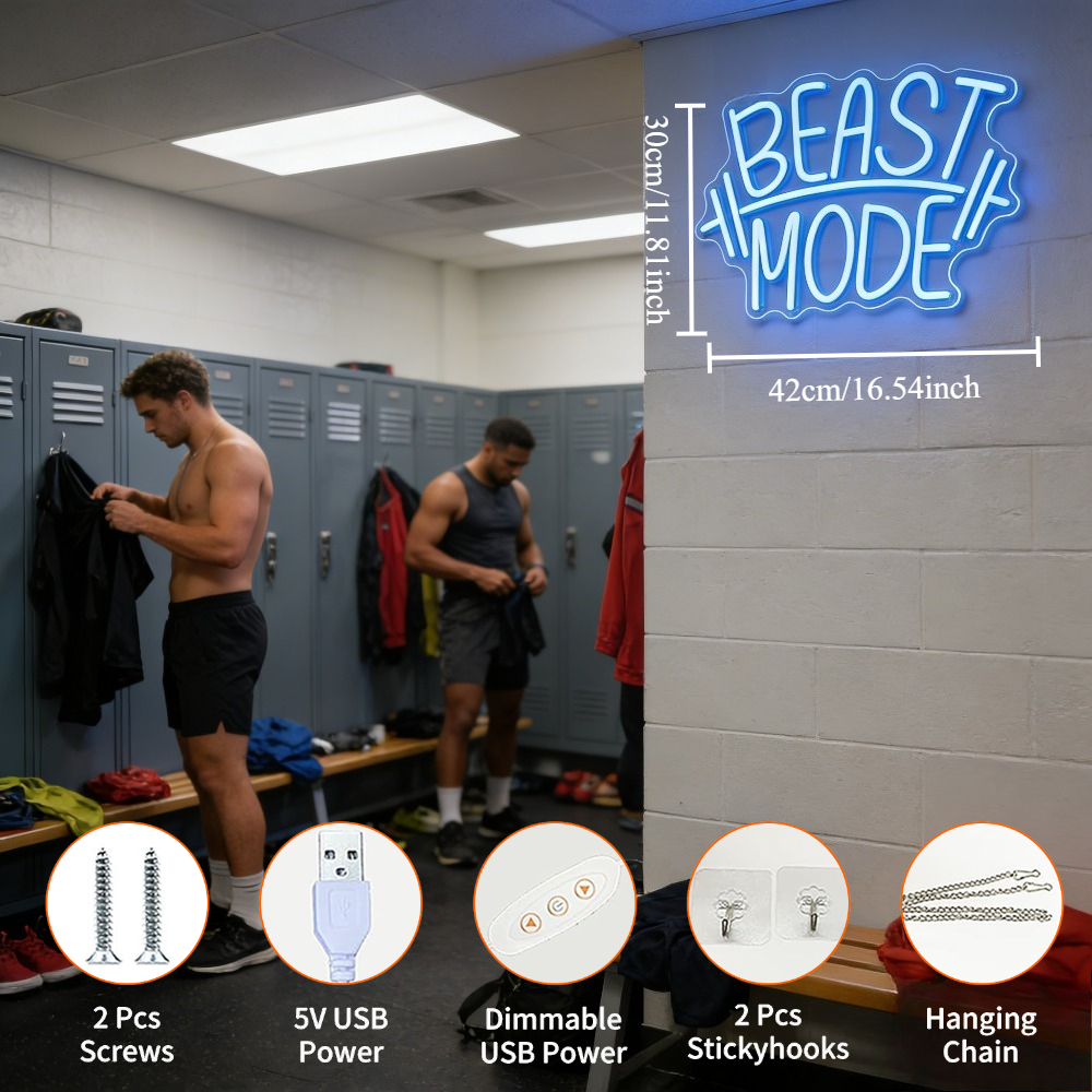 Beast Mode Neon Sign LED Wall  - Home Gym Setup avis et prix