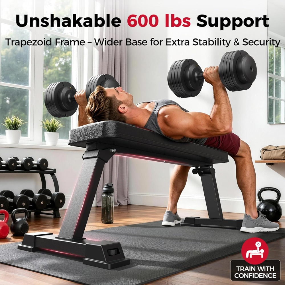 Foldable Flat Weight Bench, 60 - Home Gym Setup avis et prix