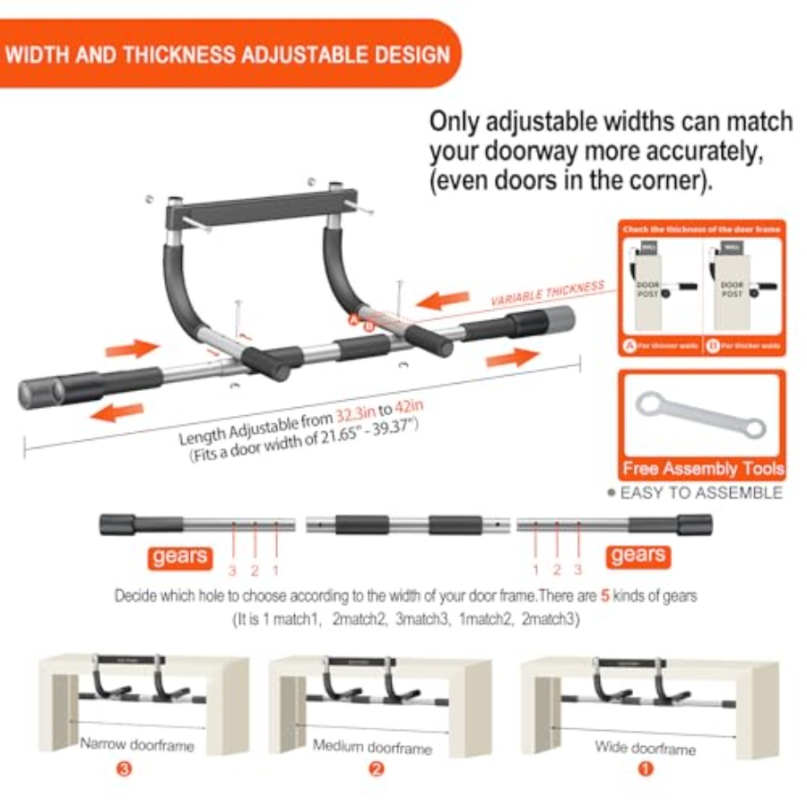 Pull Up Bar for Doorway, Multi - Chin Up Doorframe avis et prix