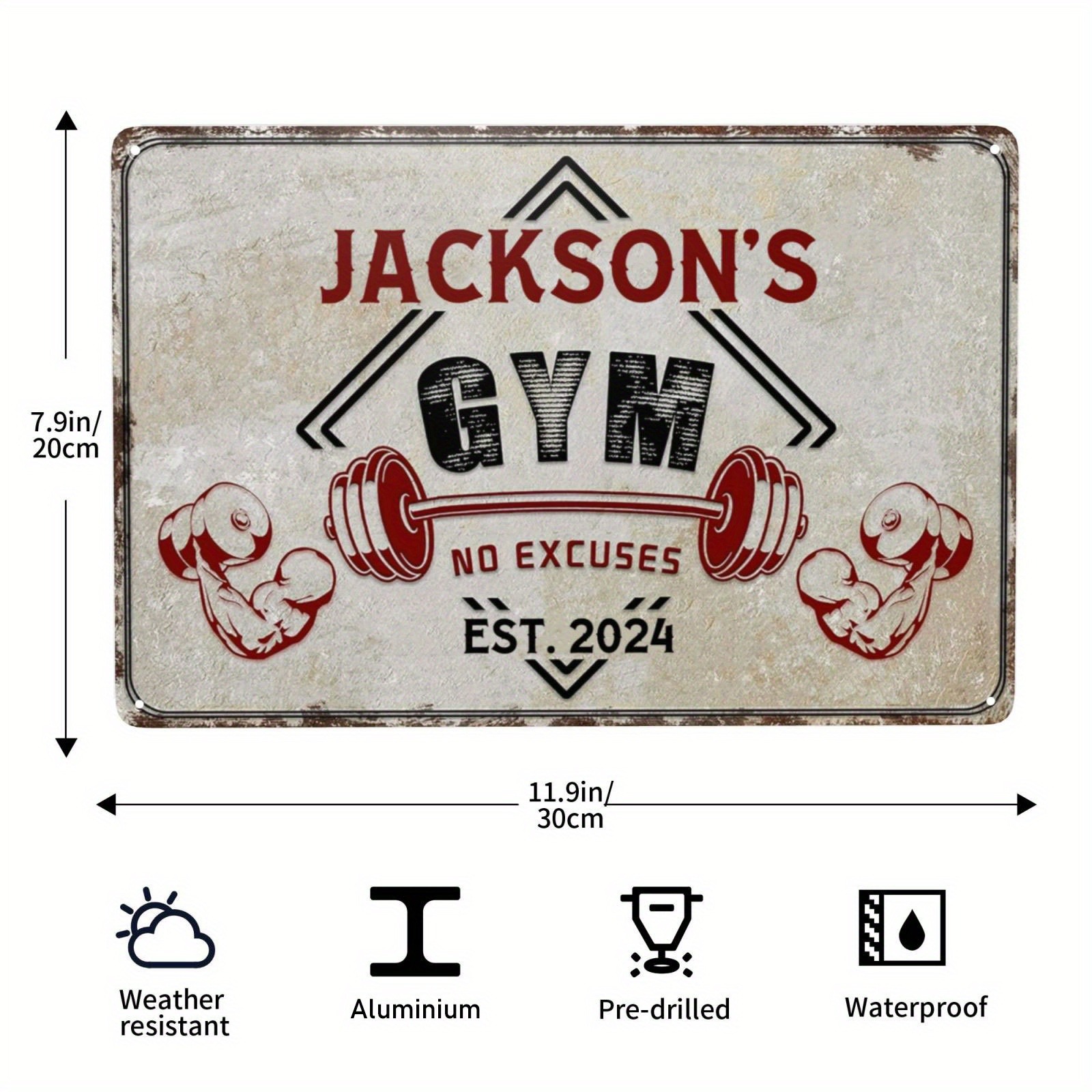 1pc Custom Name Gym Plaque,Per - Home Gym Names avis et prix
