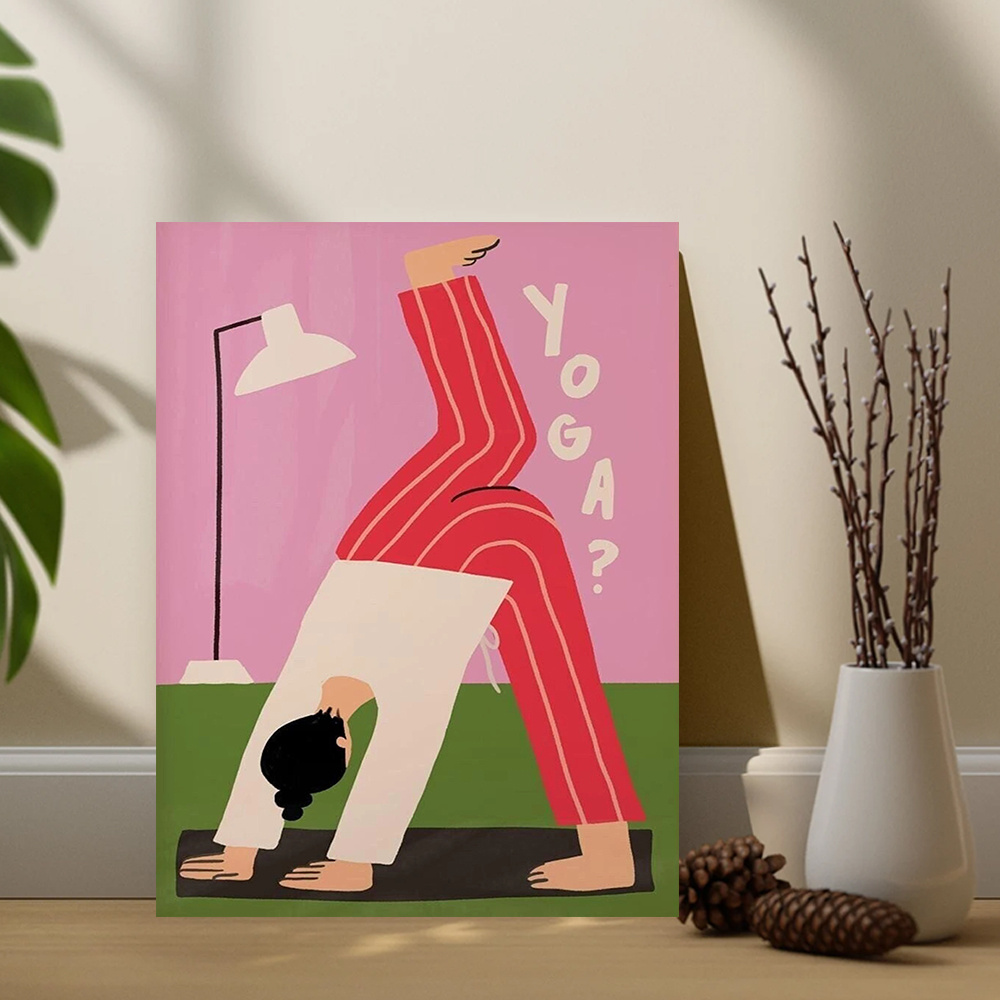 Yoga Downward Dog Canvas Print - Home Gym Minimalist avis et prix