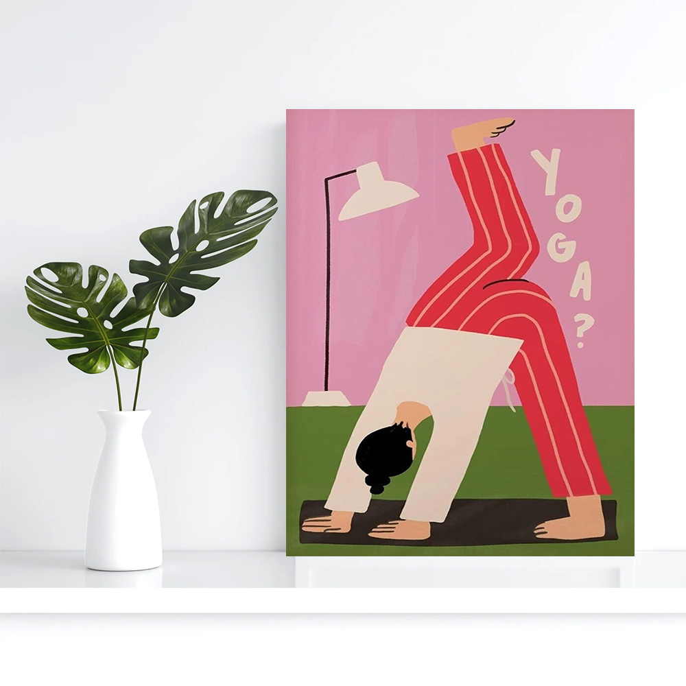Yoga Downward Dog Canvas Print - Home Gym Minimalist avis et prix