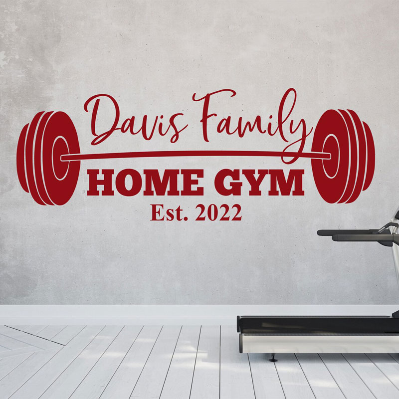 Custom Family Name Gym Wall De - Home Gym Names avis et prix