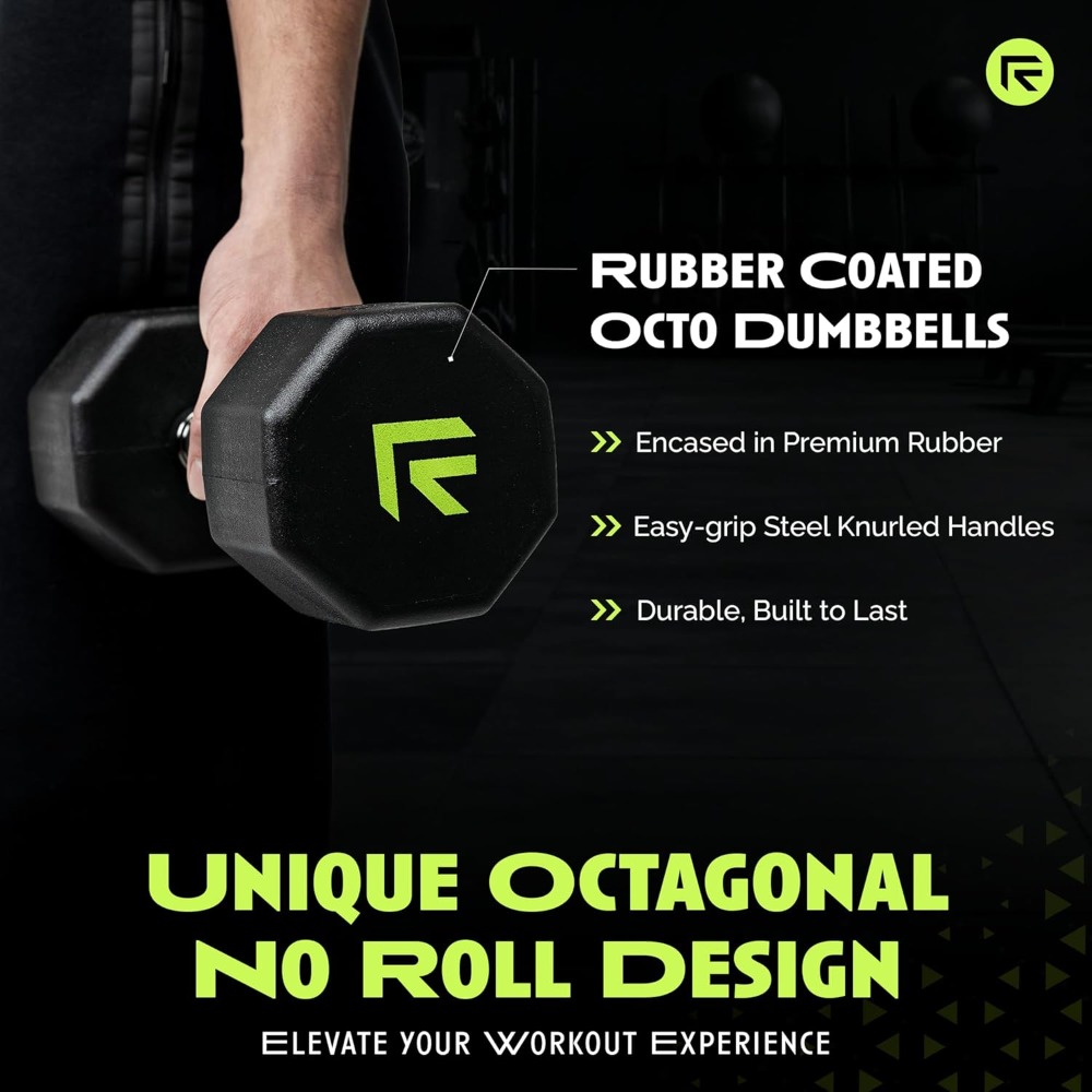 Rubber Coated Dumbbells - No R - Home Gym Dumbbells avis et prix
