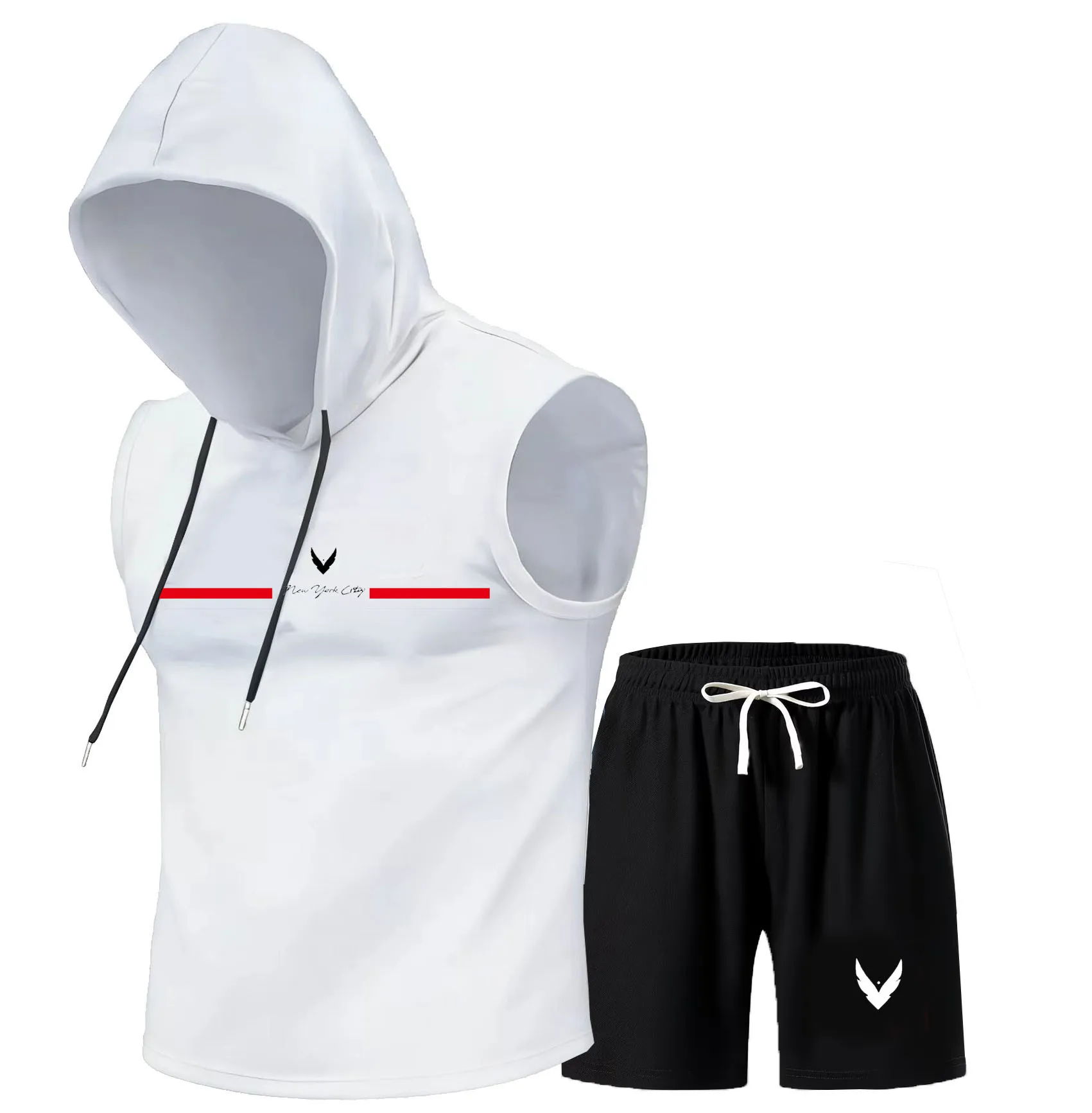 Men's hooded vest set sleevele - Home Gym Training avis et prix
