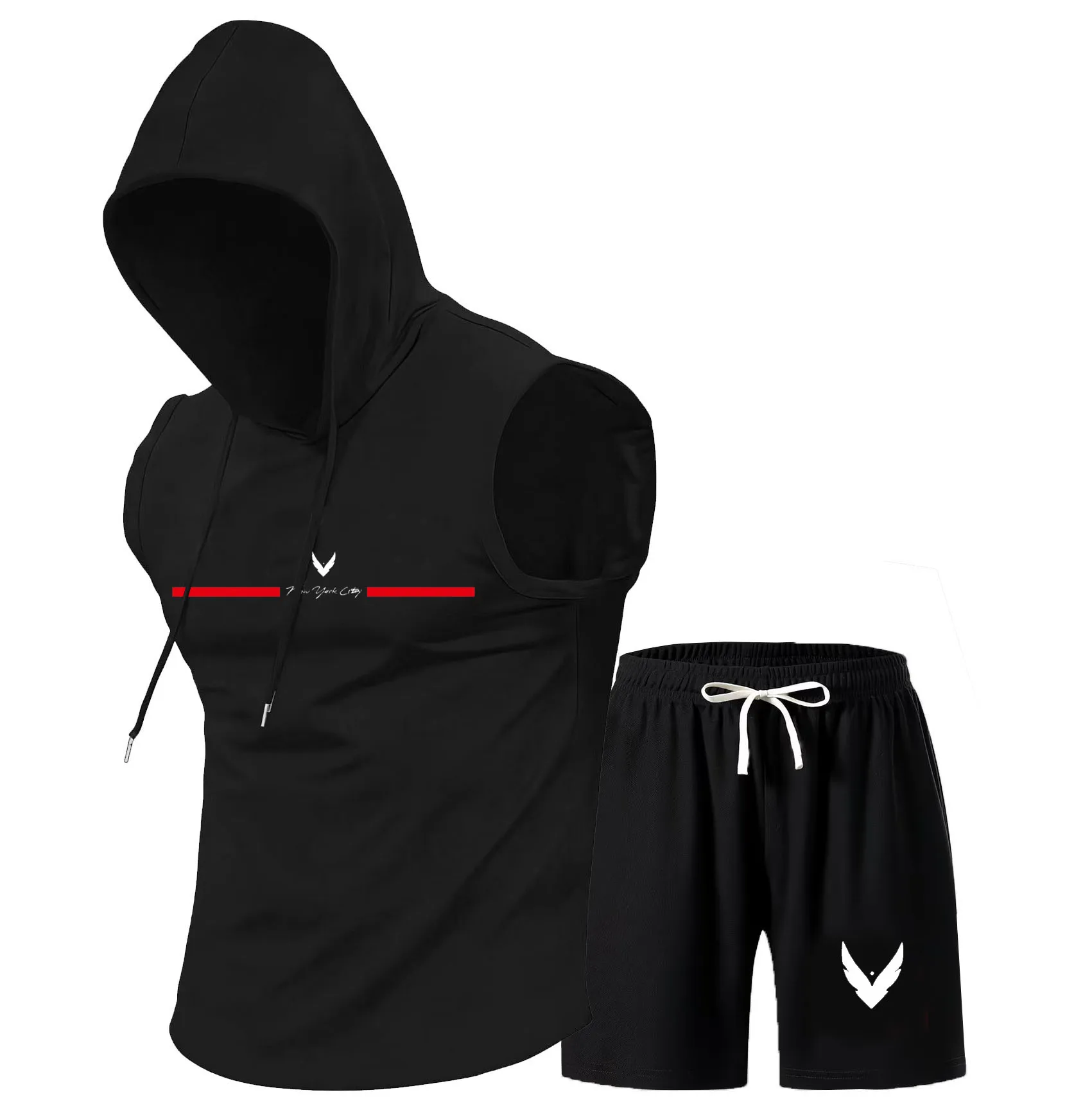 Men's hooded vest set sleevele - Home Gym Training avis et prix